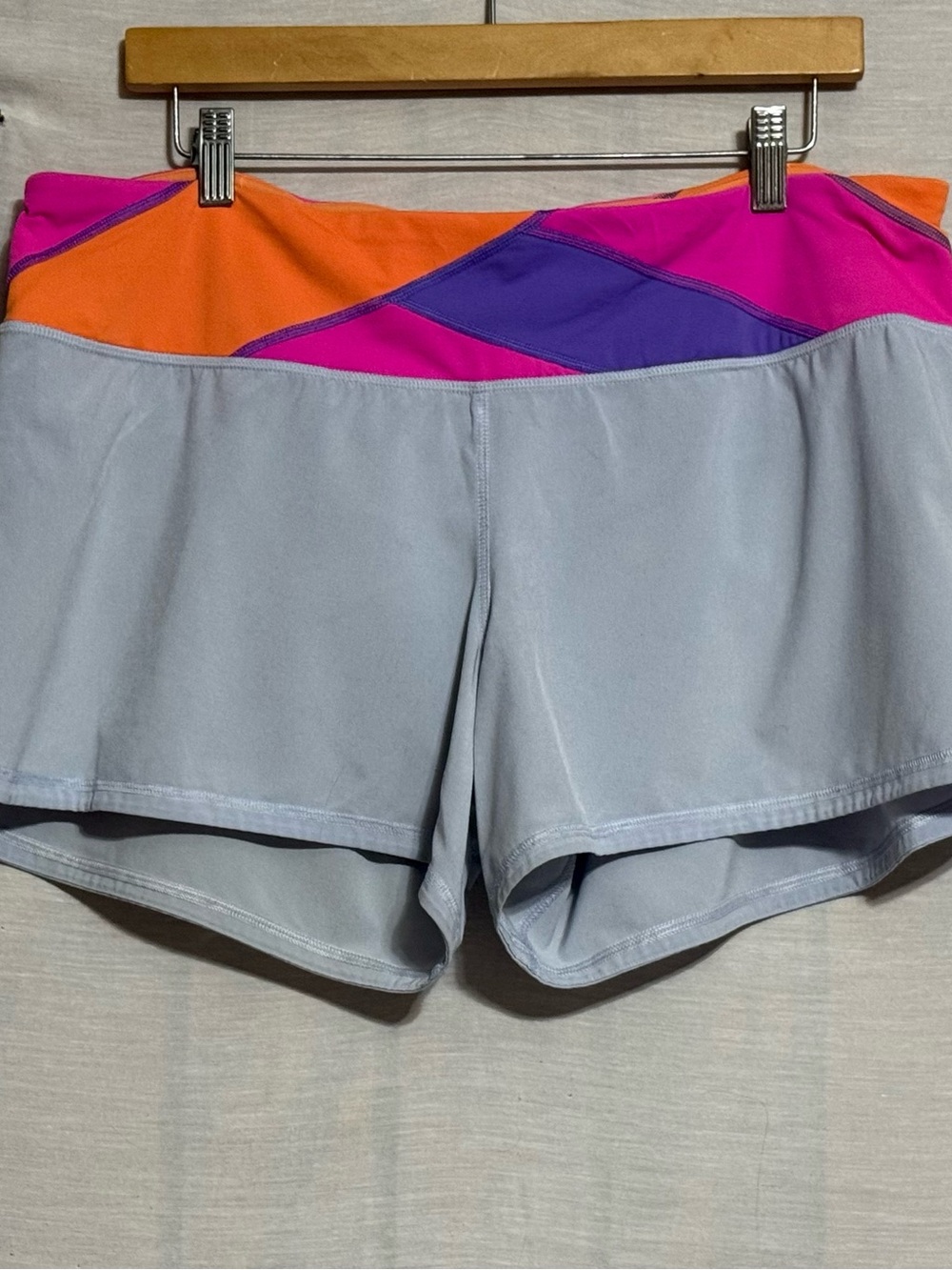 Lululemon Run Speed Up Shorts Gray Colorblock Size 12